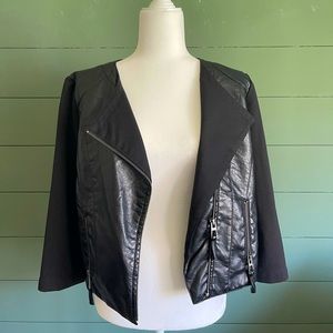 New York & Company Leather & Cloth Jacket